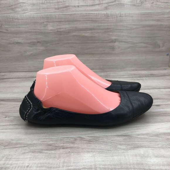 Peter Millar Shoes - Peter Millar Ballet Flats Womens 8.5M Black Leather Slip On Shoes